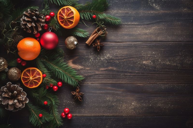 christmas tree holiday snowflakes christmas background eve new gold card decoration year. Generative AI.