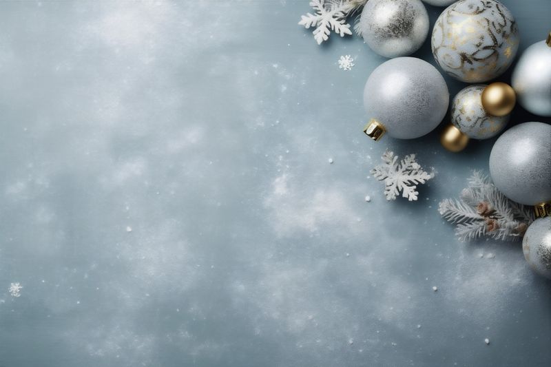 holiday decoration tree gold card background shiny new christmas year christmas snowflakes. Generative AI.