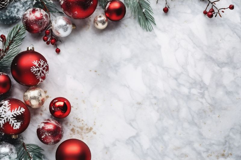 background snowflakes card new year holiday christmas tree gold decoration christmas winter. Generative AI.