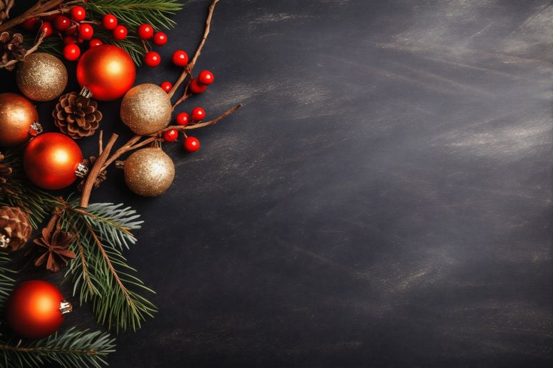 snowflakes card christmas decoration xmas year christmas tree new background holiday gold. Generative AI.