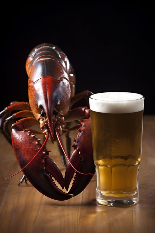 food crayfish background red glass snack seafood black crawfish beer crab. Generative AI.
