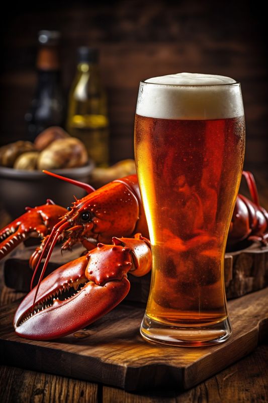 crab crayfish food background glass red snack beer seafood crawfish freshness. Generative AI.