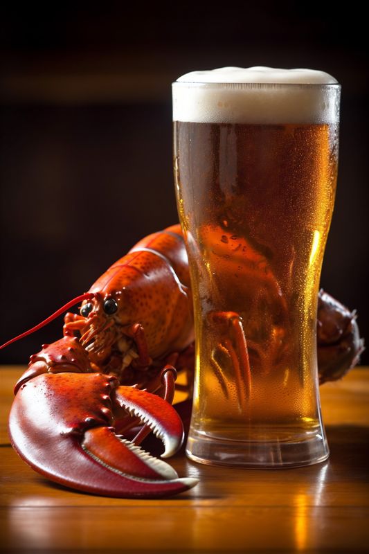 seafood red snack beer food glass crab dinner crawfish background crayfish. Generative AI.