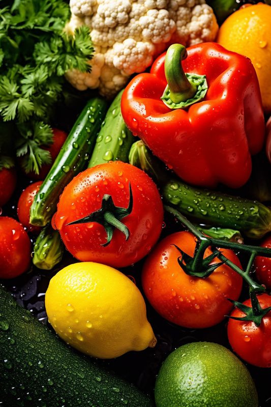 vegetarian green drop food healthy wash organic water vegetable close-up fresh background. Generative AI.