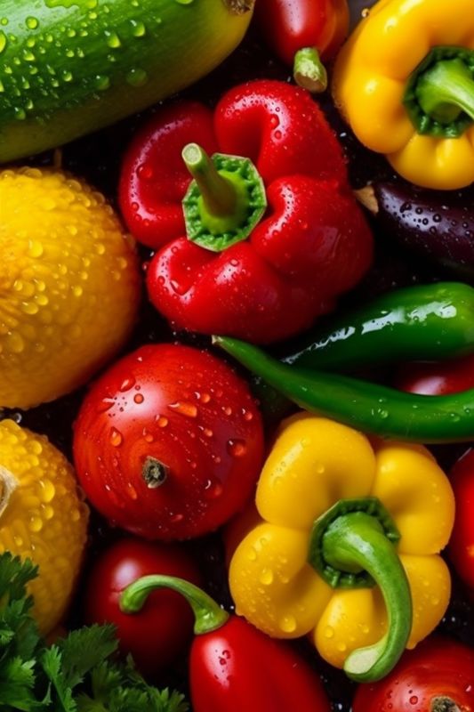 organic water green leaf close-up background fresh vegetarian healthy drop vegetable food. Generative AI.