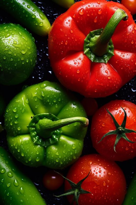 healthy background green vegetarian fresh drop food leaf water close-up organic vegetable. Generative AI.