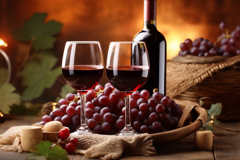 celebrate drink beverage grape food background bottle alcohol glass wine winery. Generative AI.
