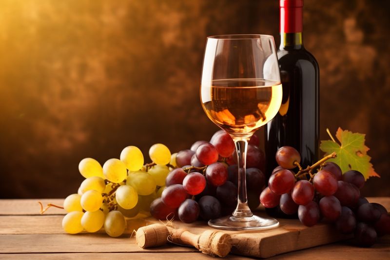 winery wine food background grape liquid glass bottle drink alcohol beverage. Generative AI.