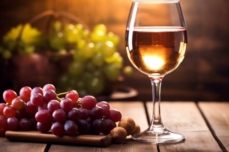 glass celebration beverage food grape drink background alcohol winery bottle wine. Generative AI.