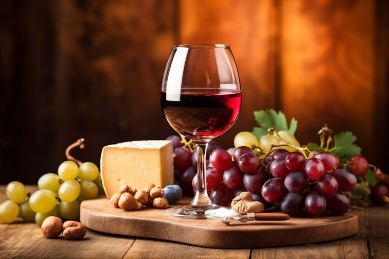 drink grape background bottle glass harvest beverage winery alcohol wine food. Generative AI.