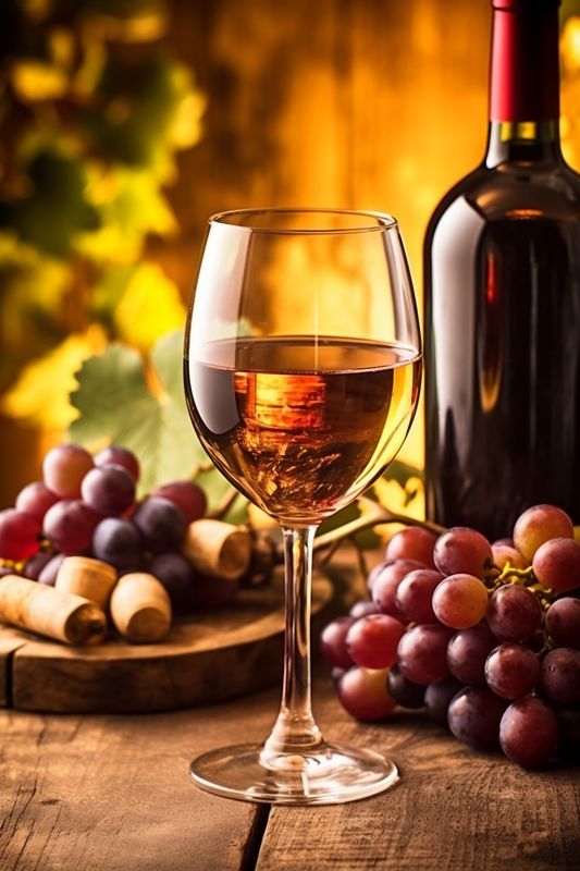 background beverage drink grape alcohol food bottle winery celebrate wine glass. Generative AI.