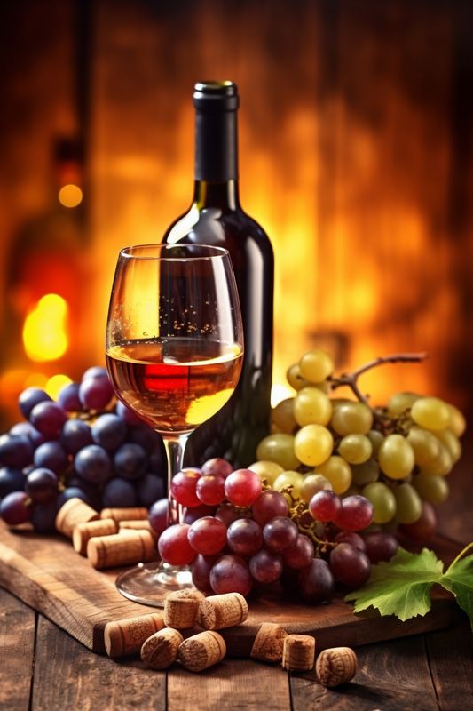 beverage celebration alcohol background grape glass wine food winery bottle drink. Generative AI.