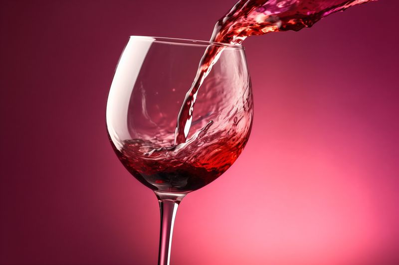 liquid glass background alcohol closeup party red goblet drink wine gradient. Generative AI.