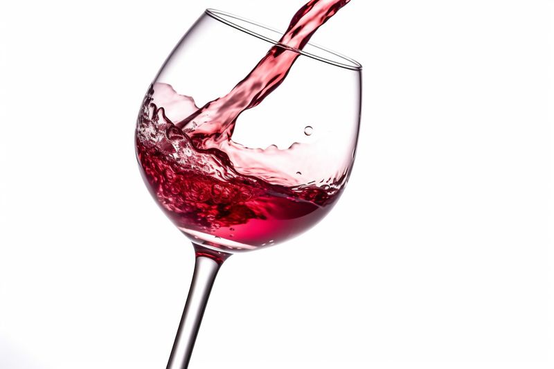 alcohol gradient glass drink merlot background party wine red closeup liquid. Generative AI.