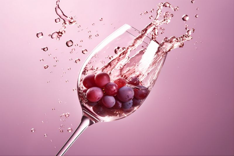 drink party concept alcohol background wine liquid red glass closeup gradient. Generative AI.