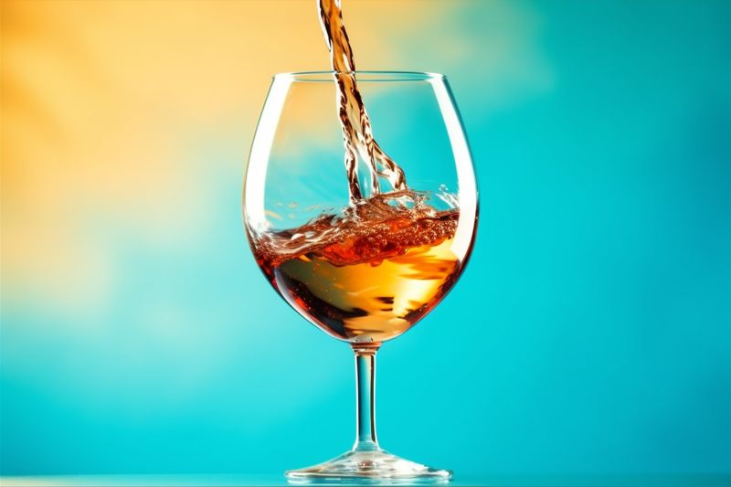 gradient alcohol party drink glass background closeup red winery liquid wine. Generative AI.