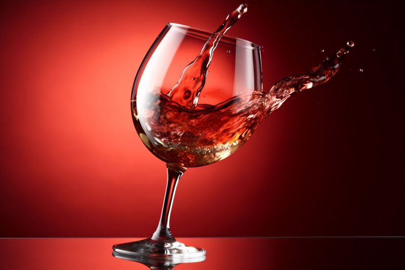 glass party closeup red bar gradient alcohol liquid background wine drink. Generative AI.