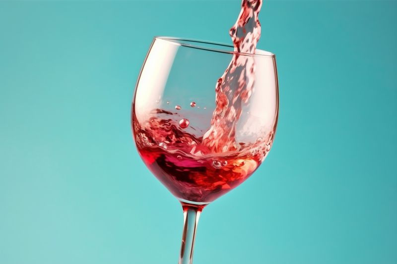 wine alcohol background liquid glass party closeup drink red gradient bordeaux. Generative AI.