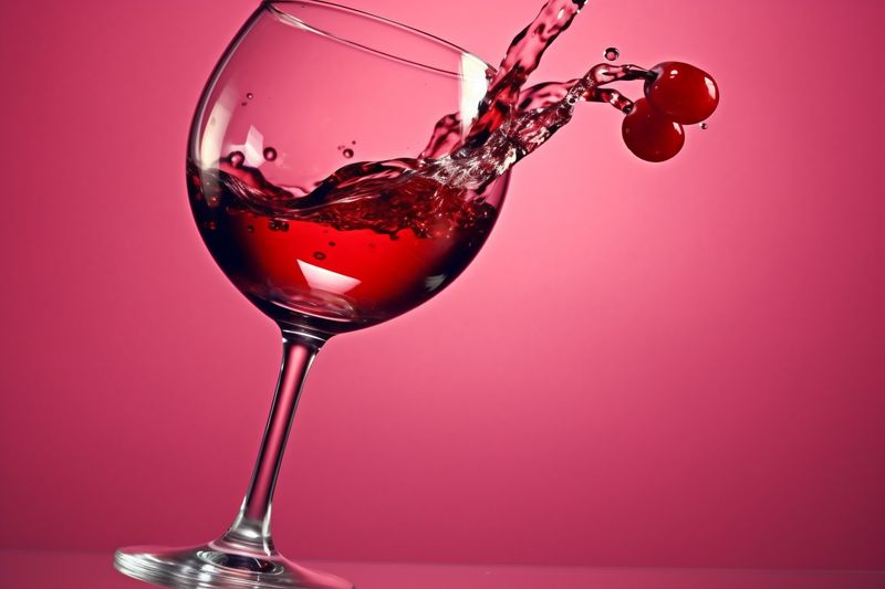glass gradient alcohol party background closeup wine red pour drink liquid. Generative AI.