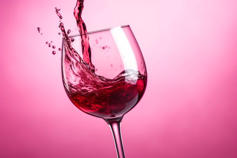liquid closeup red wine alcohol party background glass drink cabernet gradient. Generative AI.