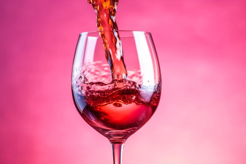 burgundy red glass wine party liquid background alcohol closeup gradient drink. Generative AI.