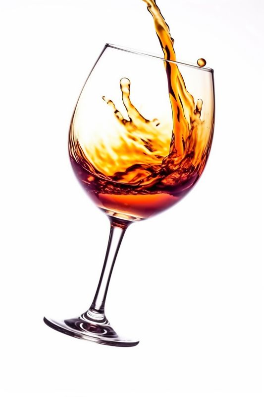 party glass gradient red liquid drink alcohol wine closeup taste background. Generative AI.