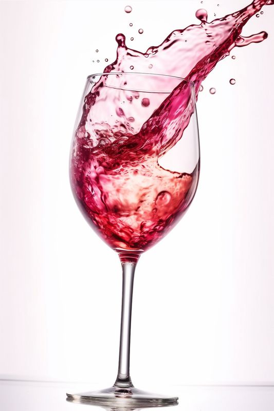 drink glass white red liquid wine party gradient closeup alcohol background. Generative AI.