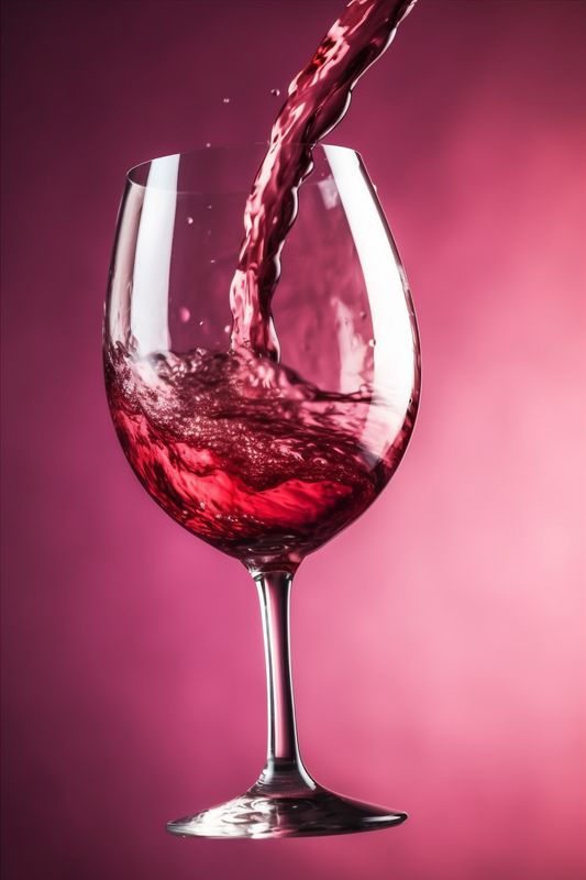 gradient party liquid drink background closeup transparent glass red alcohol wine. Generative AI.