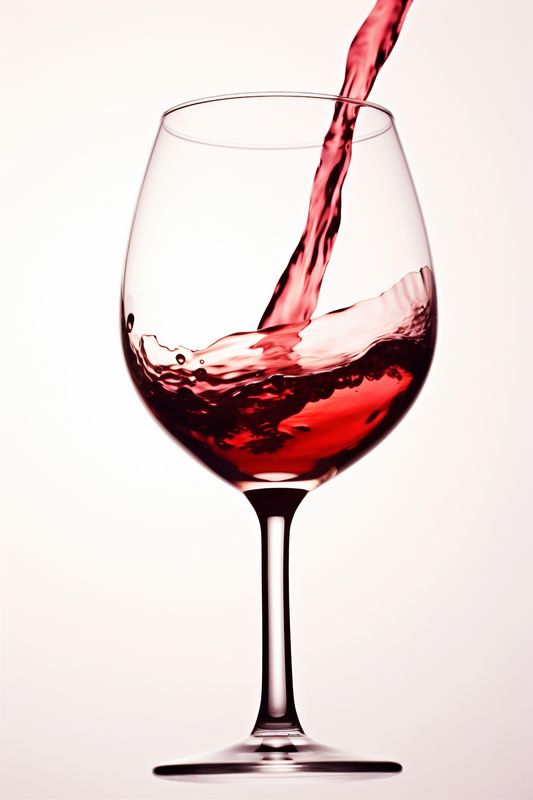 party closeup wine drink celebrate liquid glass red background gradient alcohol. Generative AI.