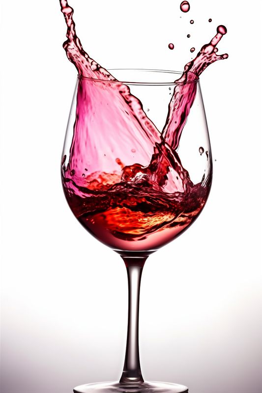 wine glass party gradient drink closeup alcohol liquid background red transparent. Generative AI.