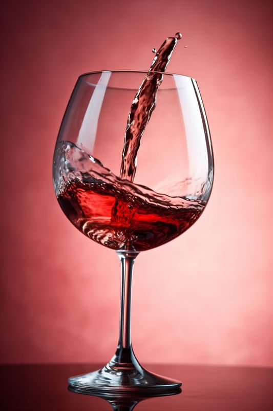 party celebration background drink glass alcohol red liquid closeup wine gradient. Generative AI.