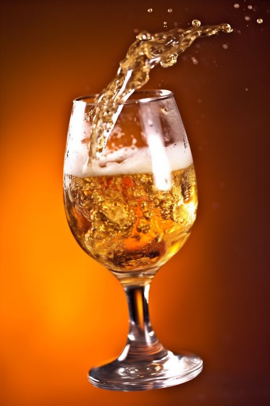 bubble glass cold background party beer gradient splash alcohol foam drink. Generative AI.