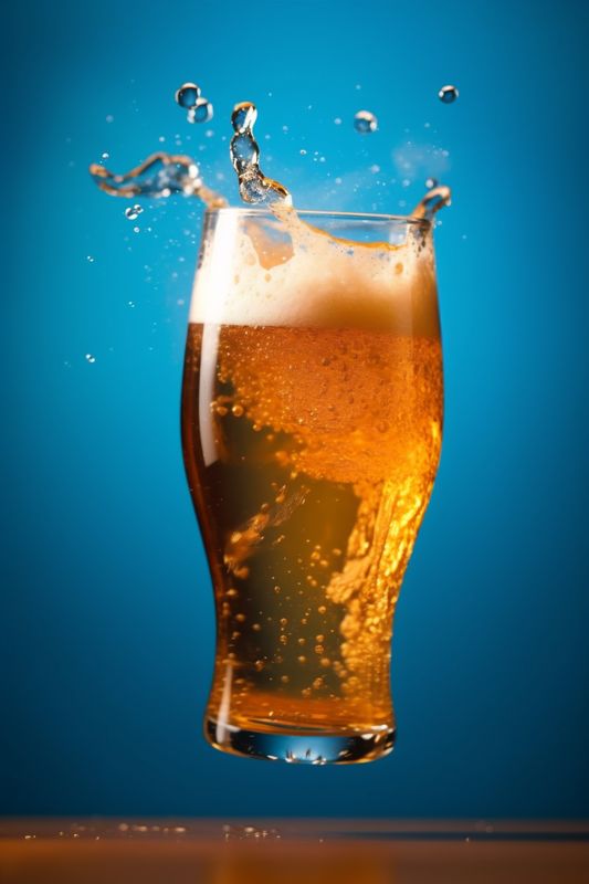 foam background drop beer splash bubble drink gradient alcohol cold glass. Generative AI.