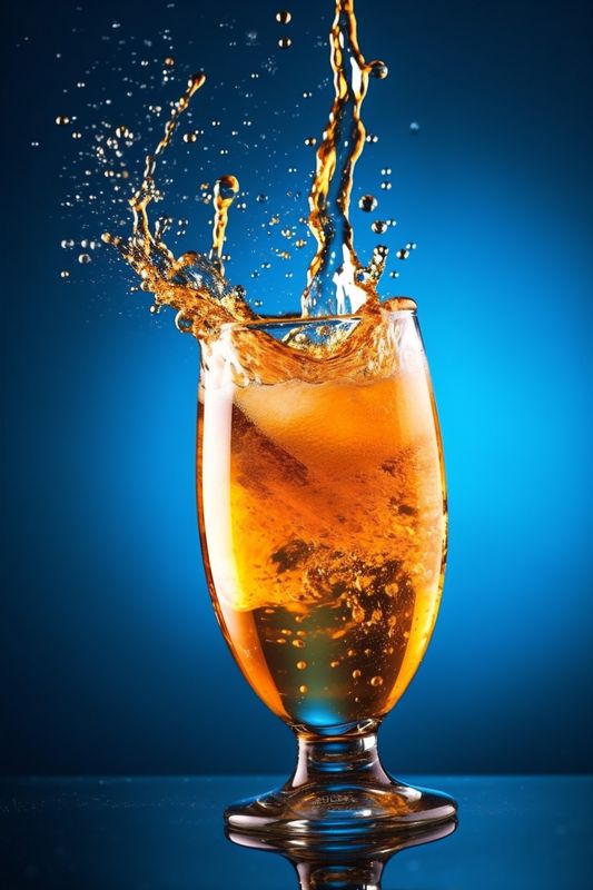 beer cold splash celebrate background gradient alcohol foam bubble glass drink. Generative AI.