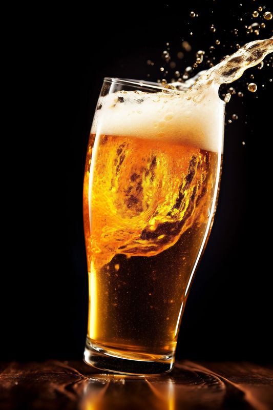 alcohol gradient drink foam celebration background bubble glass beer cold splash. Generative AI.