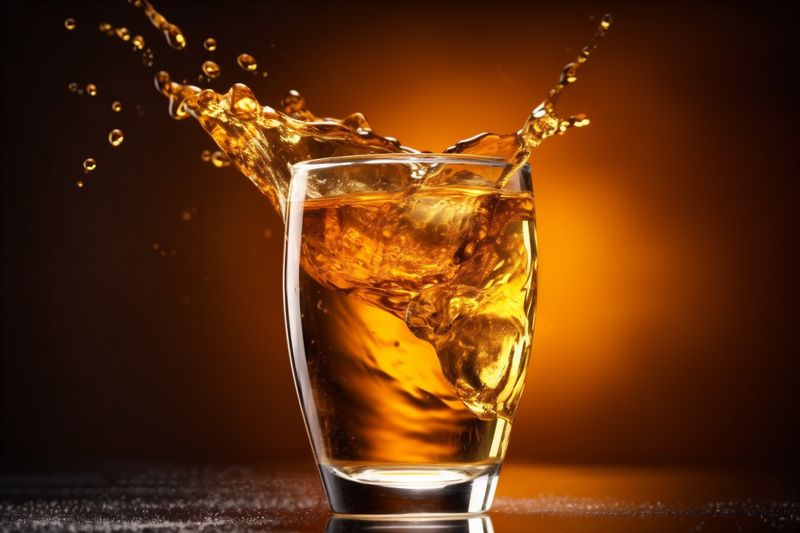 beer gradient splash gold foam background bubble cold alcohol glass drink. Generative AI.