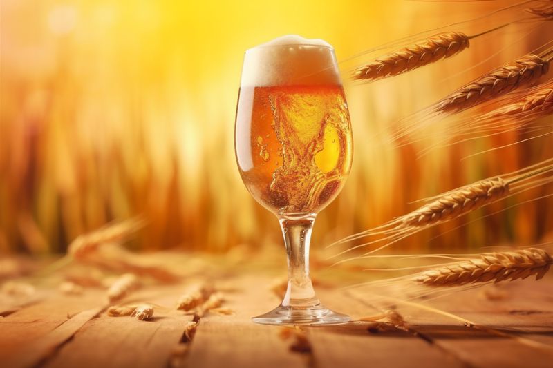 bubble cold alcohol foam drink froth background splash glass beer gradient. Generative AI.