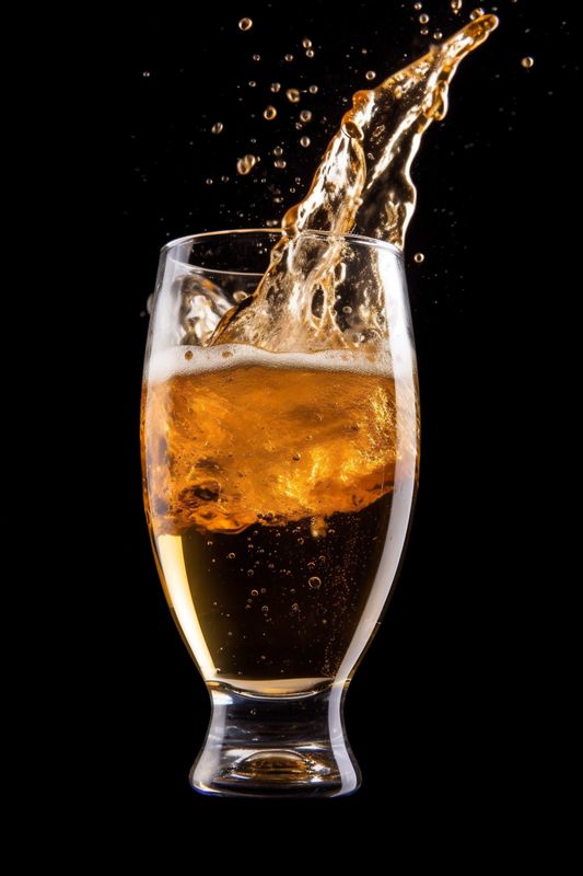 gradient foam bubble alcohol background drink beer celebrate splash cold glass. Generative AI.