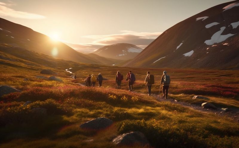 mountain man group endurance hiking travel nature lifestyle walking tourist trekking. Generative AI.