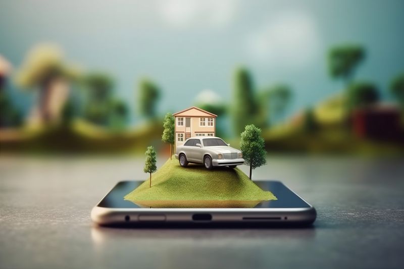 direction mobile phone travel car location map gps navigation point. Generative AI.