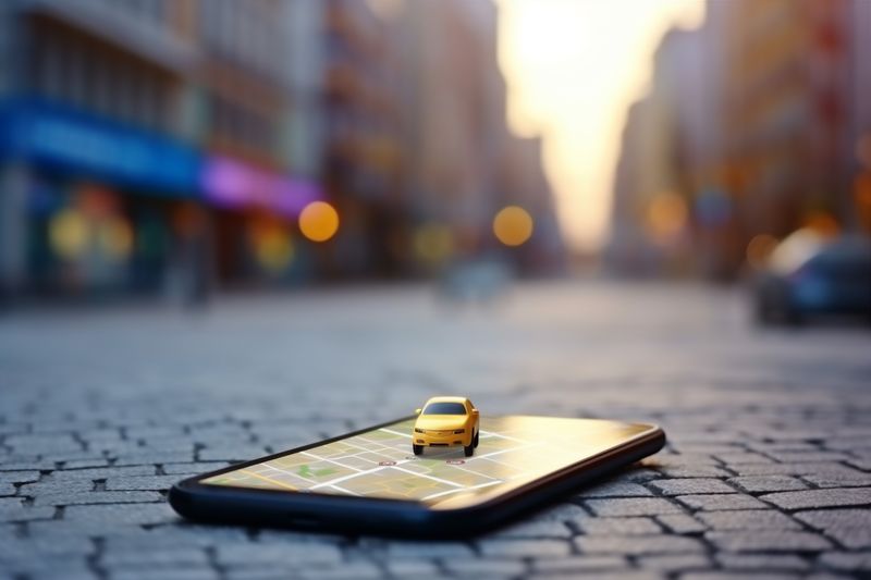 car location navigation point travel map direction gps mobile phone. Generative AI.