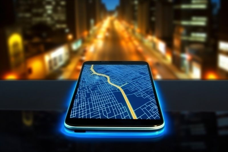 travel direction map gps phone point mobile location car navigation. Generative AI.