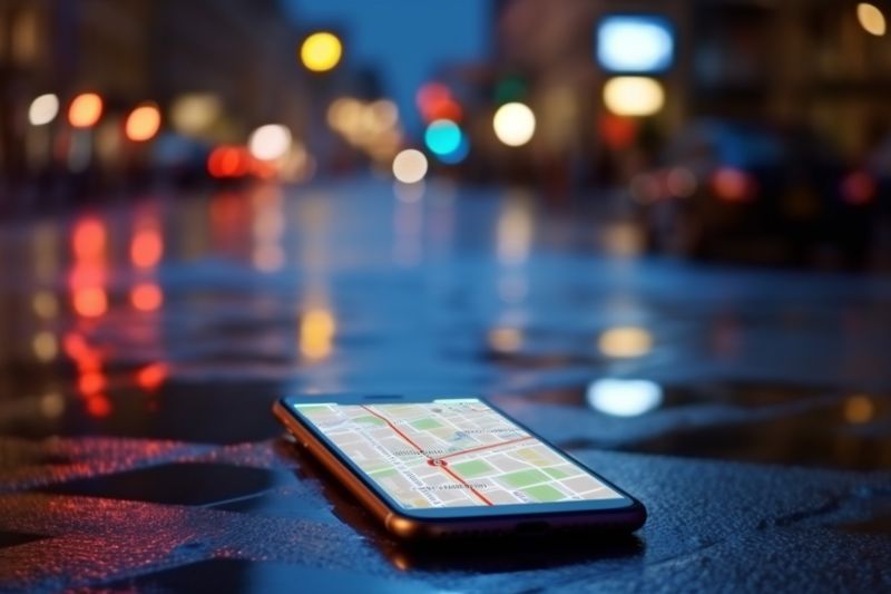 map position mobile travel navigation point direction phone gps location. Generative AI.