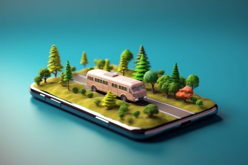 direction phone point gps position navigation mobile travel location map. Generative AI.