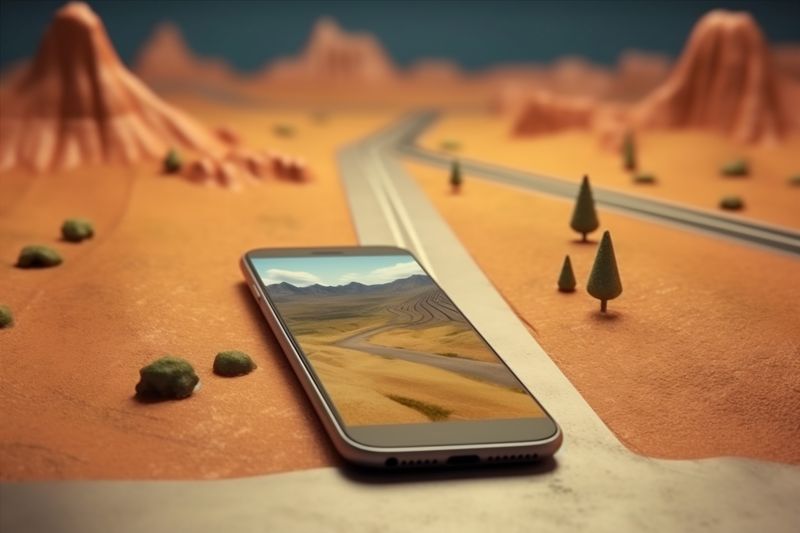 direction point map gps mobile travel position phone navigation location. Generative AI.