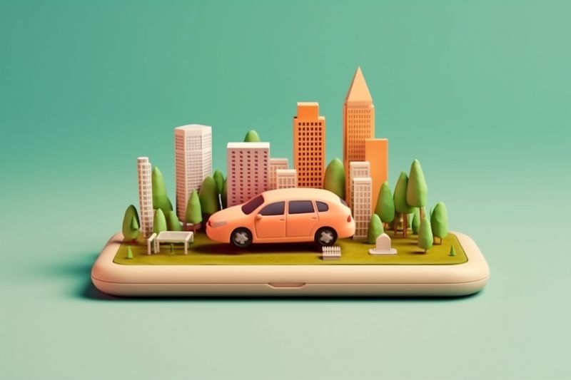 navigation location gps phone point mobile map direction travel position. Generative AI.