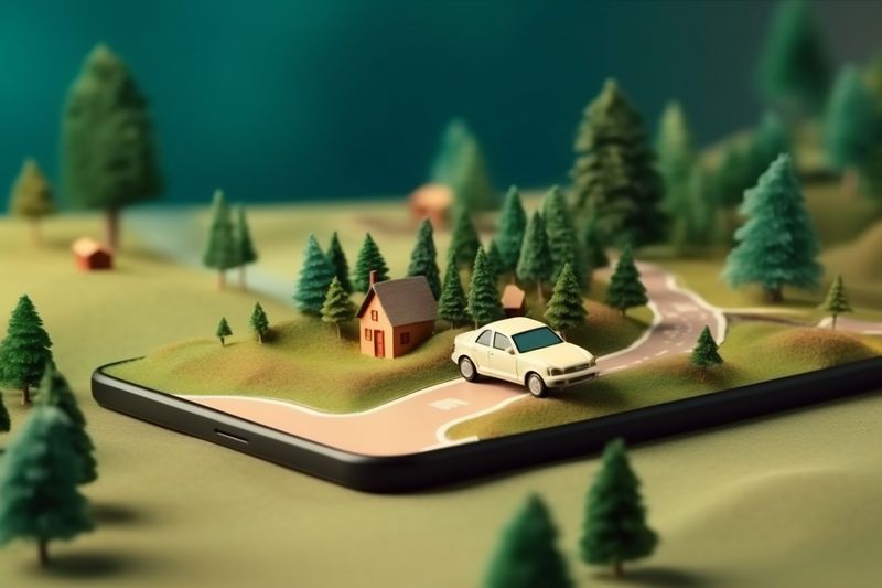 location travel position direction mobile navigation phone point gps map. Generative AI.