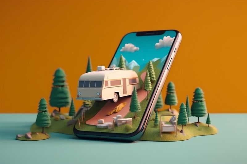 phone position location direction travel map mobile navigation gps point. Generative AI.