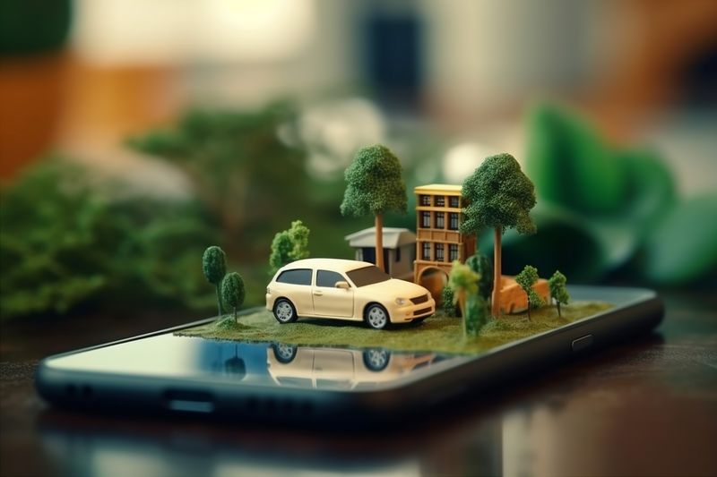 mobile map gps location position direction travel navigation phone point. Generative AI.