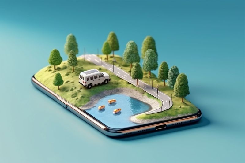 direction travel location phone mobile map position gps point navigation. Generative AI.